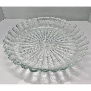 MCM Rare 1960s Danish Sidse Werner Holmegaard Glass Floral Serving Platter
